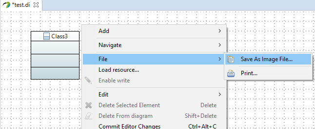Screenshot of 'File -> Save As Image File' context menu entry